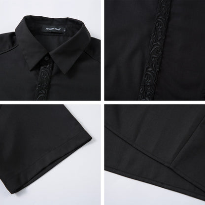 Everlasting Flower Embroidery Deconstructed Short Sleeve Shirt WN26848