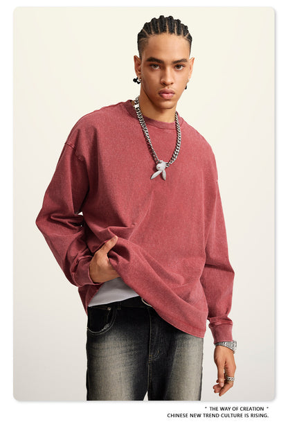 Oversize Washed Long-sleeve t-shirt WN6053