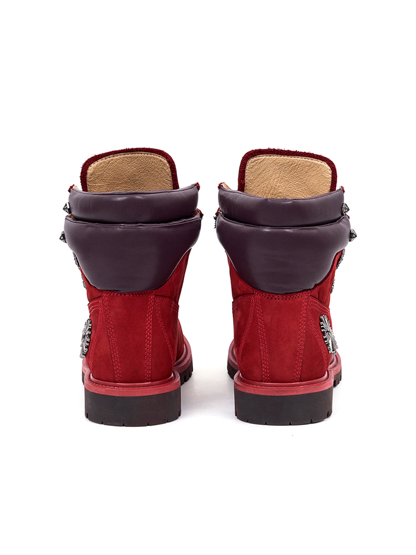 Metal Design Hand-Painted Flame Martin Boots WN22656