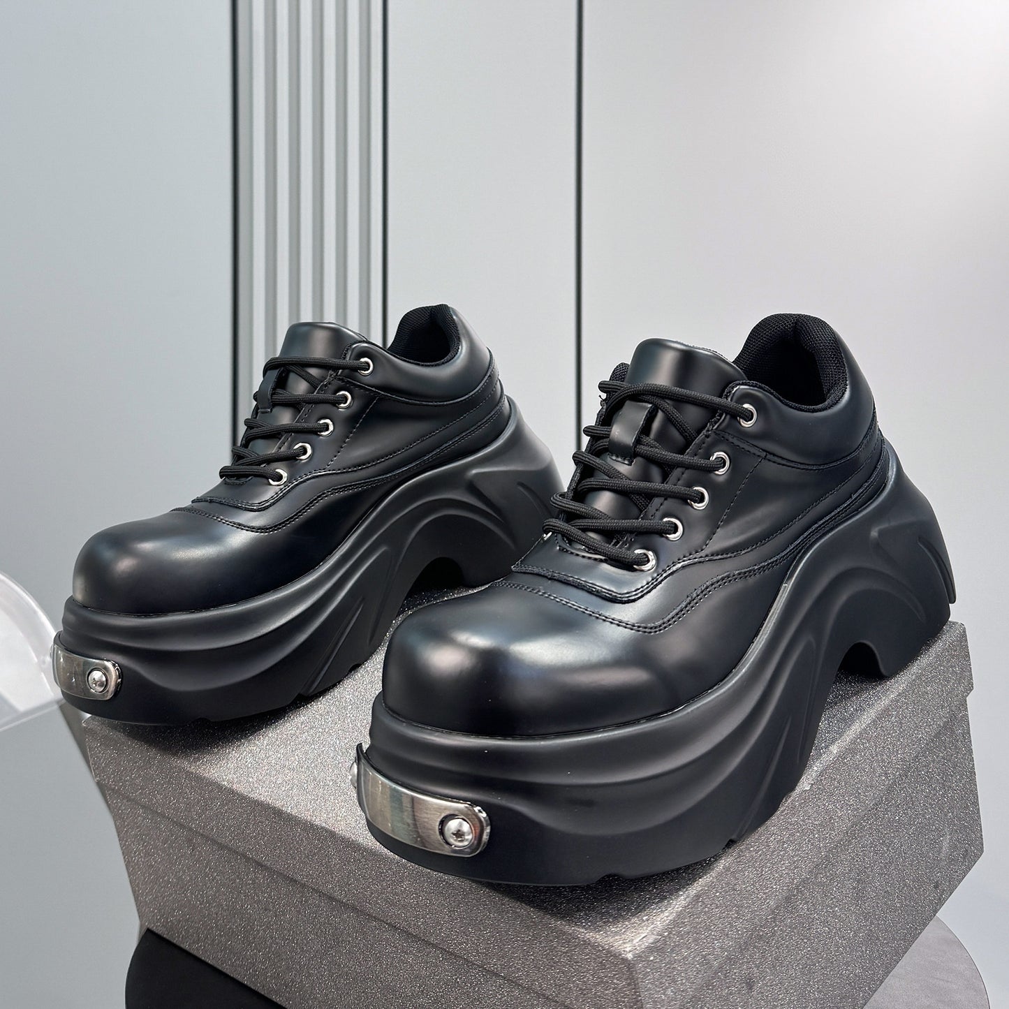Thick-Sole Height-Increasing Derby Sneakers WN24753