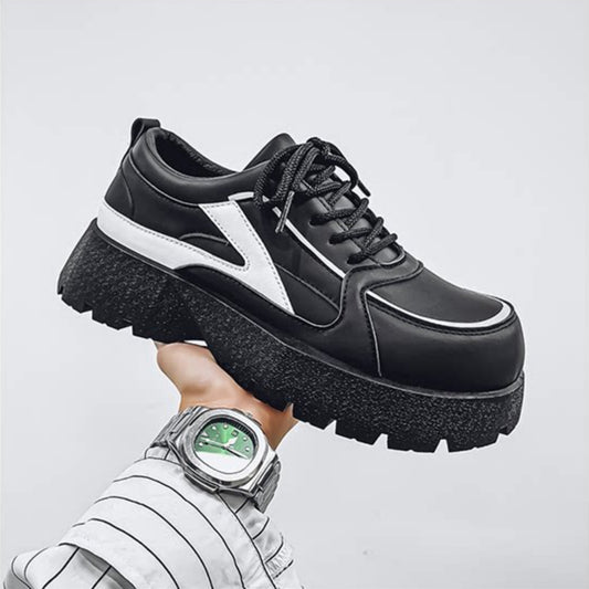 Color-Block Platform Lace-Up Shoes WN23358