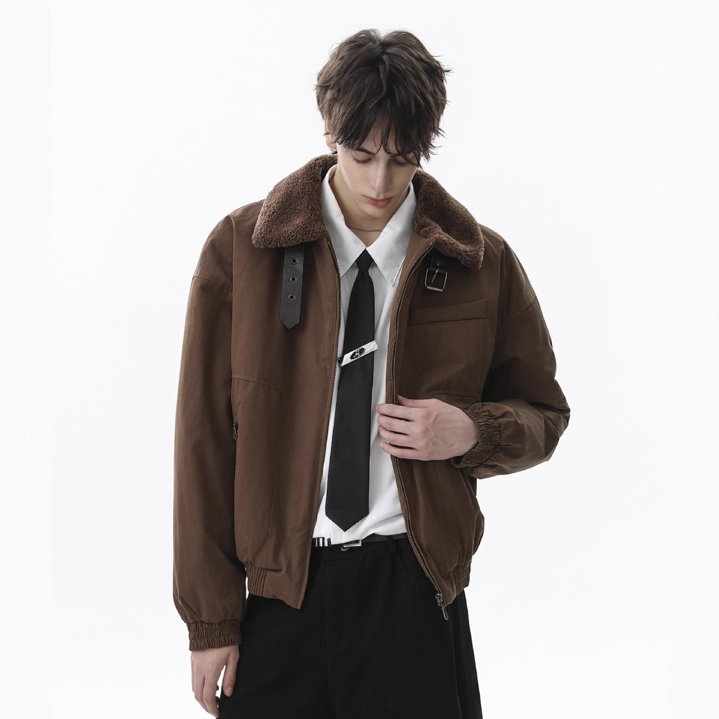 High-Neck Belted Jacket WN21857