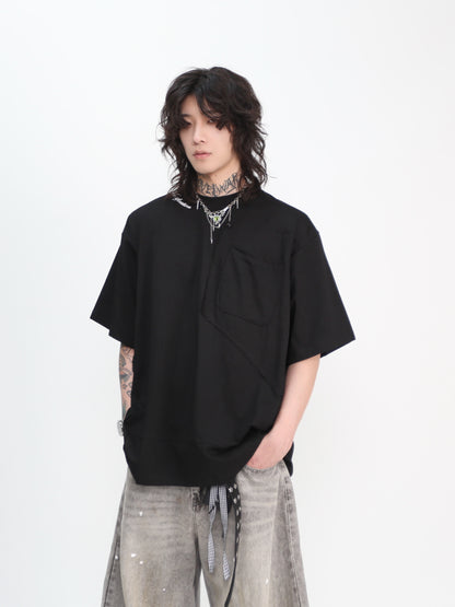 Oversize Pocket Detail Short Sleeve T-Shirt WN24442