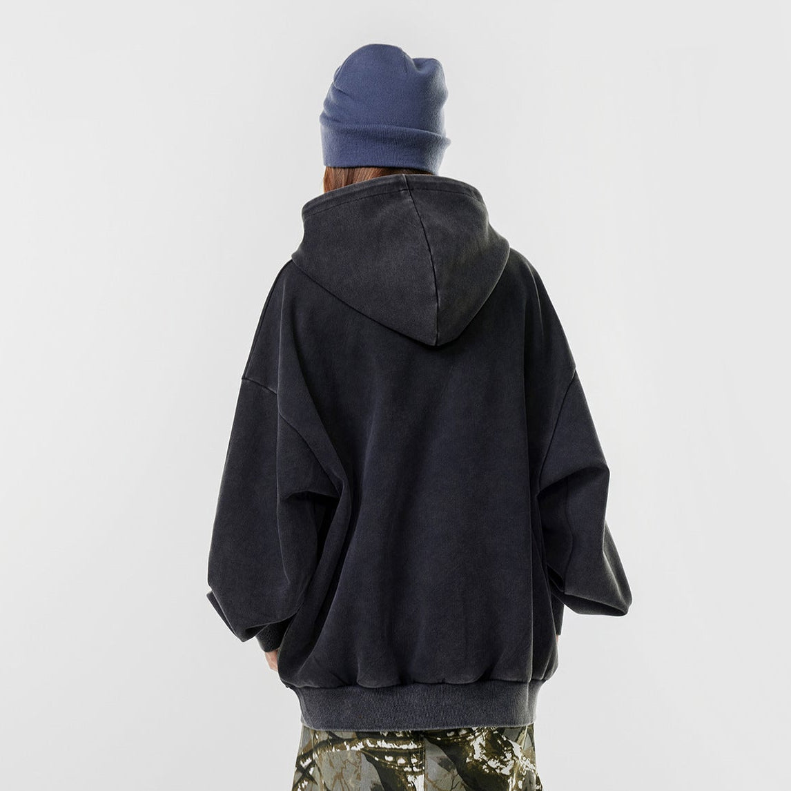 Washed Letter Print Hoodie WN25506