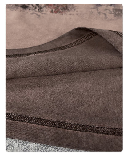 Washed Wax Dye Faded Print Short Sleeve T-Shirt WN16255