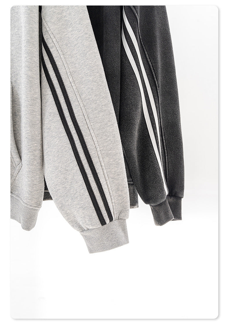 Contrast Color Line Hoodie & Sweatpants Setup WN7875