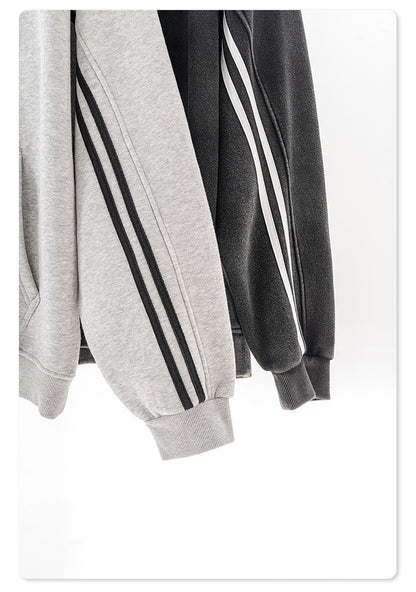 Contrast Color Line Hoodie & Sweatpants Setup WN7875