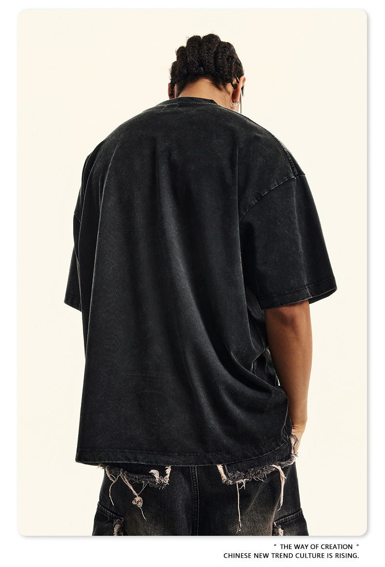 Washed Oversize Short-sleeve T-shirt WN6456