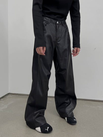 Shiny Straight Trousers WN10802