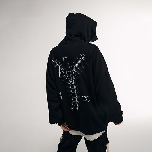 Bone Print Pullover Hoodie WN12454