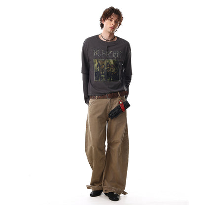 Oversize Fake Layered Long Sleeve T-Shirt WN25466