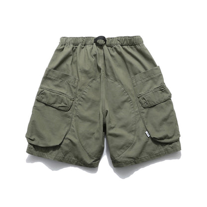 Washed Damage Zipper Cargo Half Pants WN26853