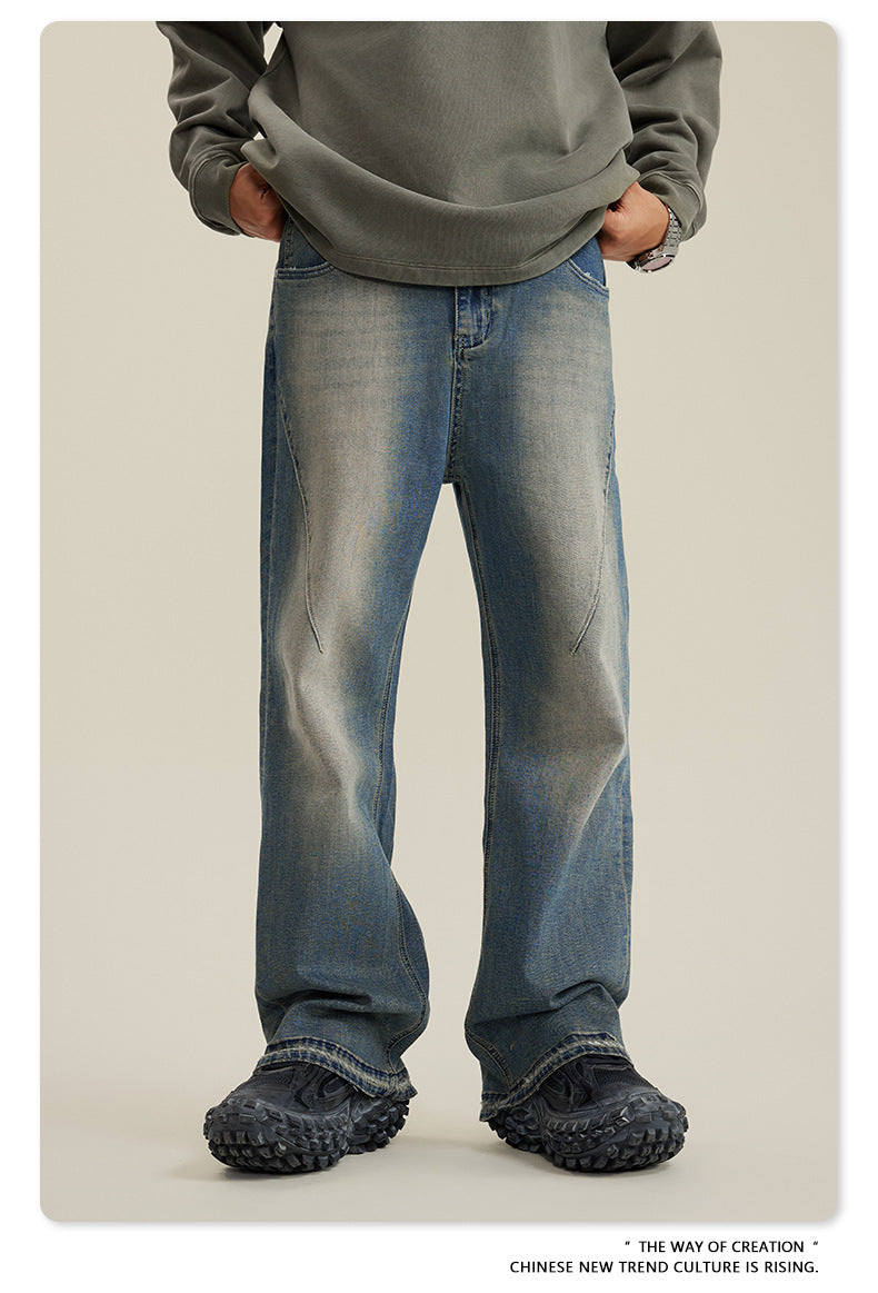 Washed Damage Flare Denim Jeans WN6415