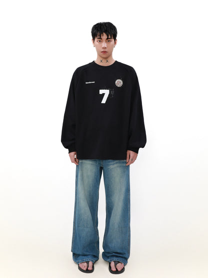 Oversize Sporty Long Sleeve Sweatshirt WN8329