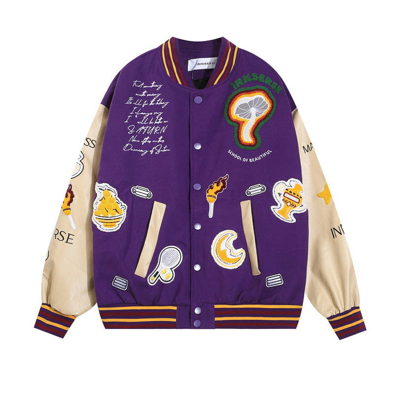 Embroidery Oversize Baseball Jacket WN11153