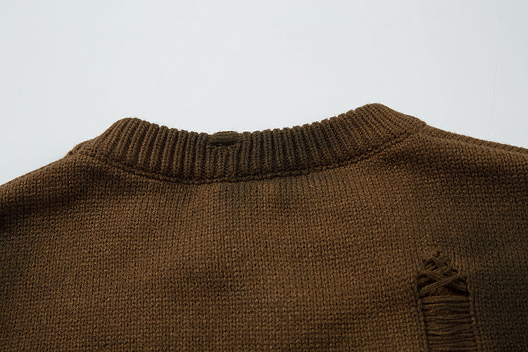 Spray Paint Damage Oversize Knit Sweater WN11431