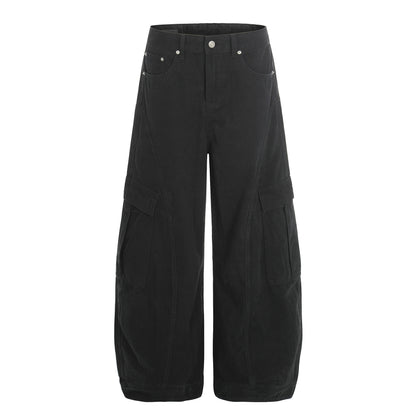 Washed Multi Pocket Curved Cargo Pants WN26016