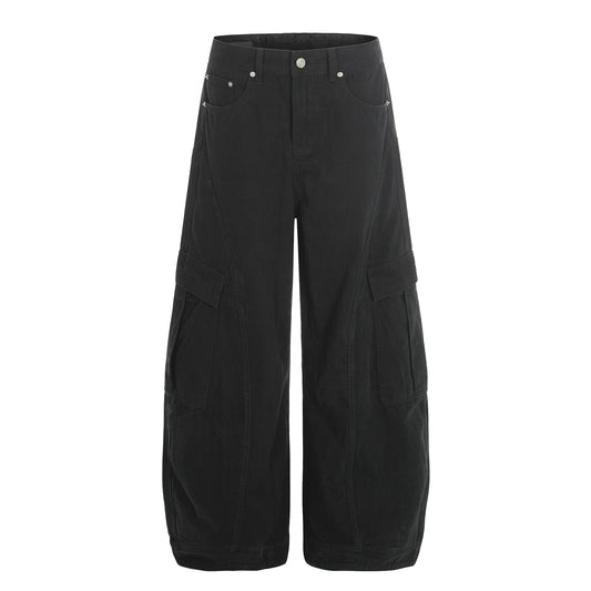Washed Multi Pocket Curved Cargo Pants WN26016