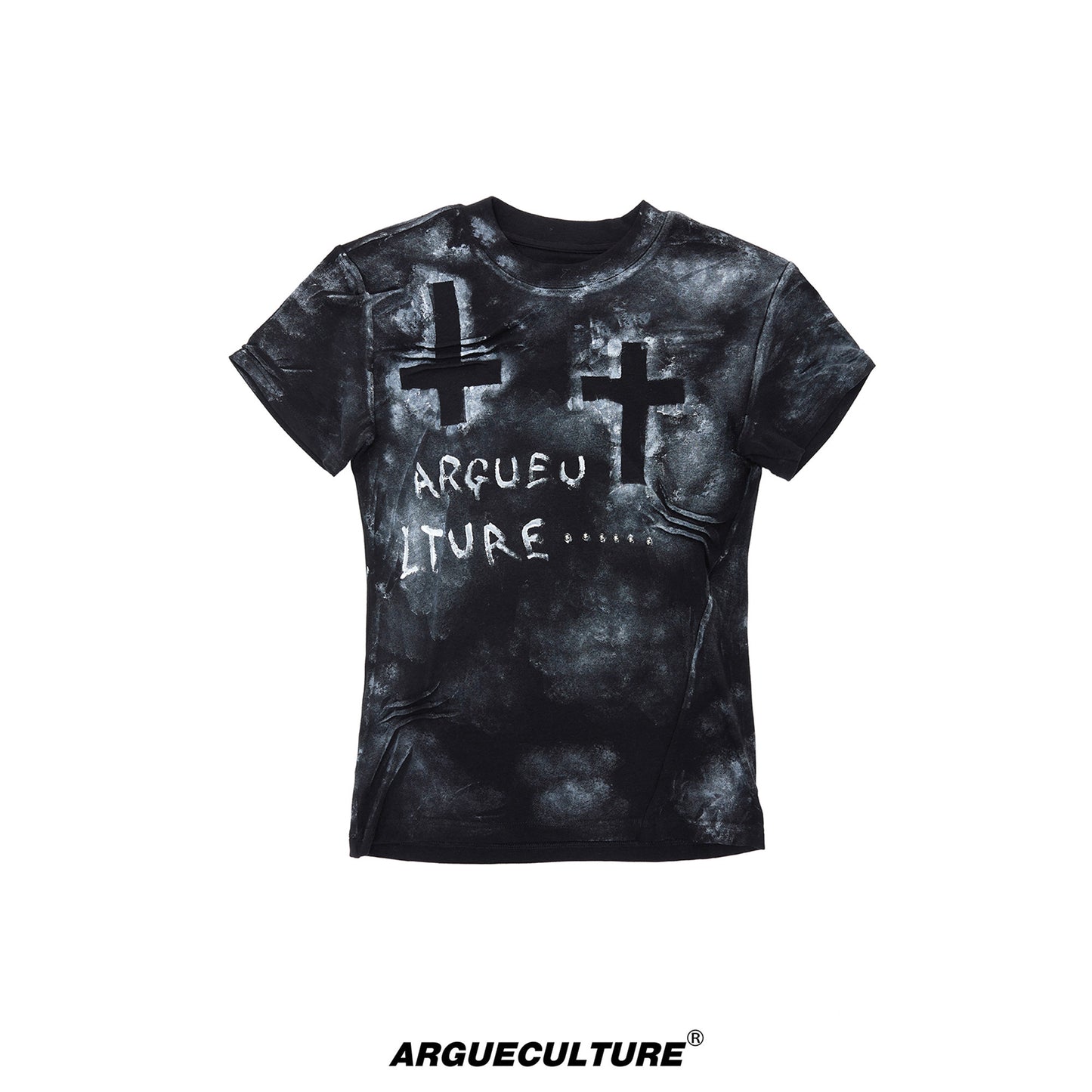 Cross Dirty Wash Stud Stretch Short Sleeve T-Shirt WN26997