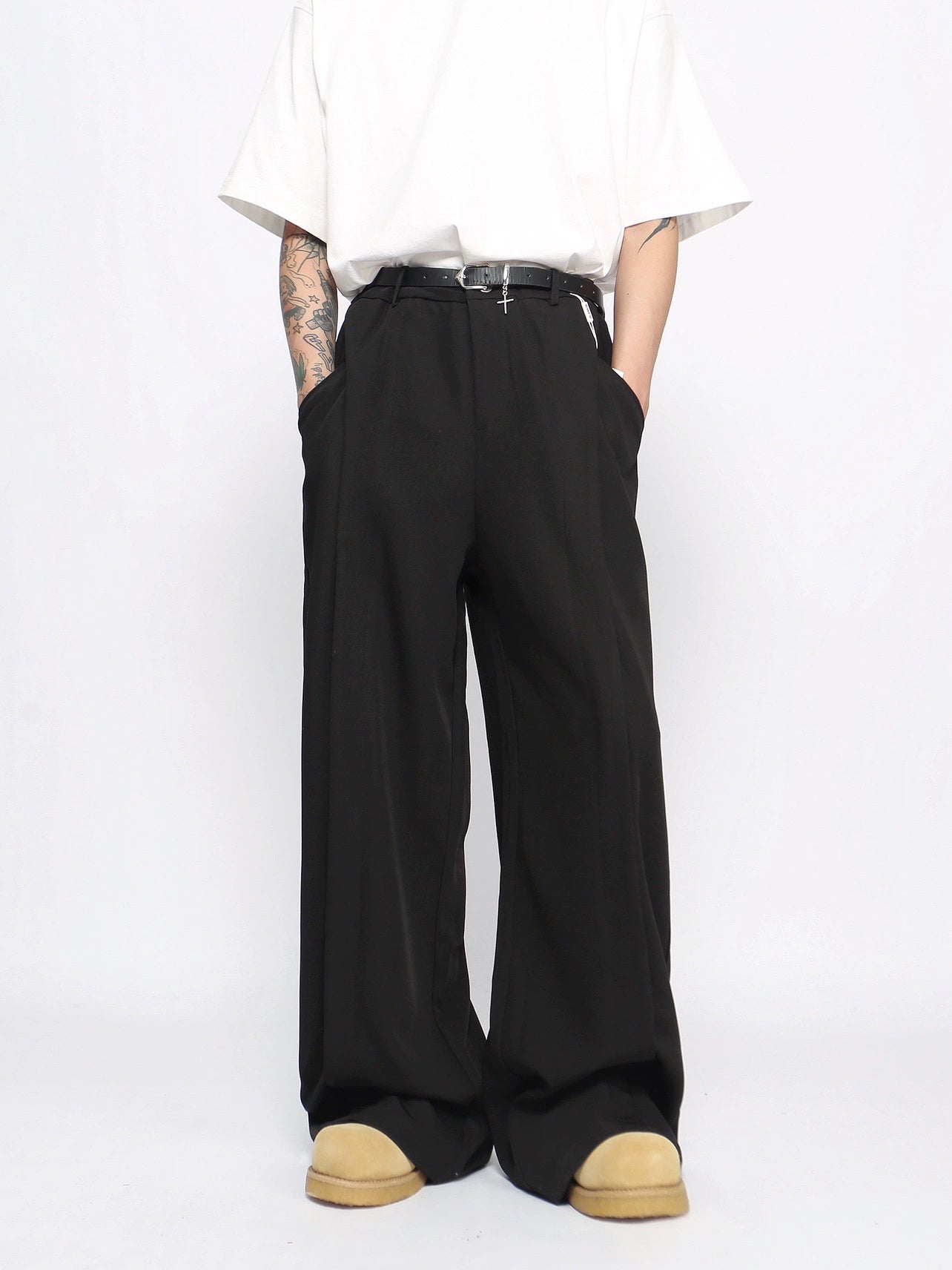 Wide-Leg Straight Tuck-in Trousers WN10916