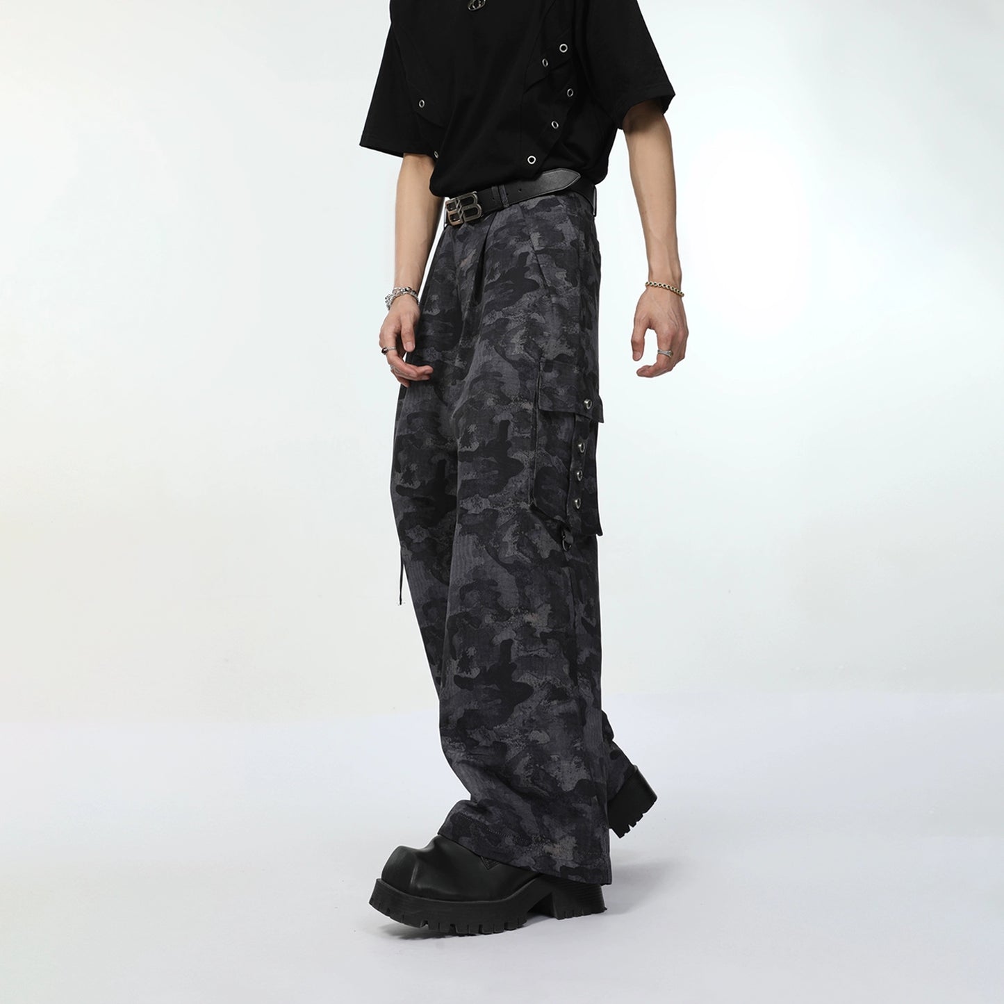 Camouflage Wide Leg Workwear Pants WN7320