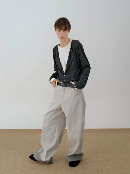 Two Color Cuffed Denim Jeans WN21604