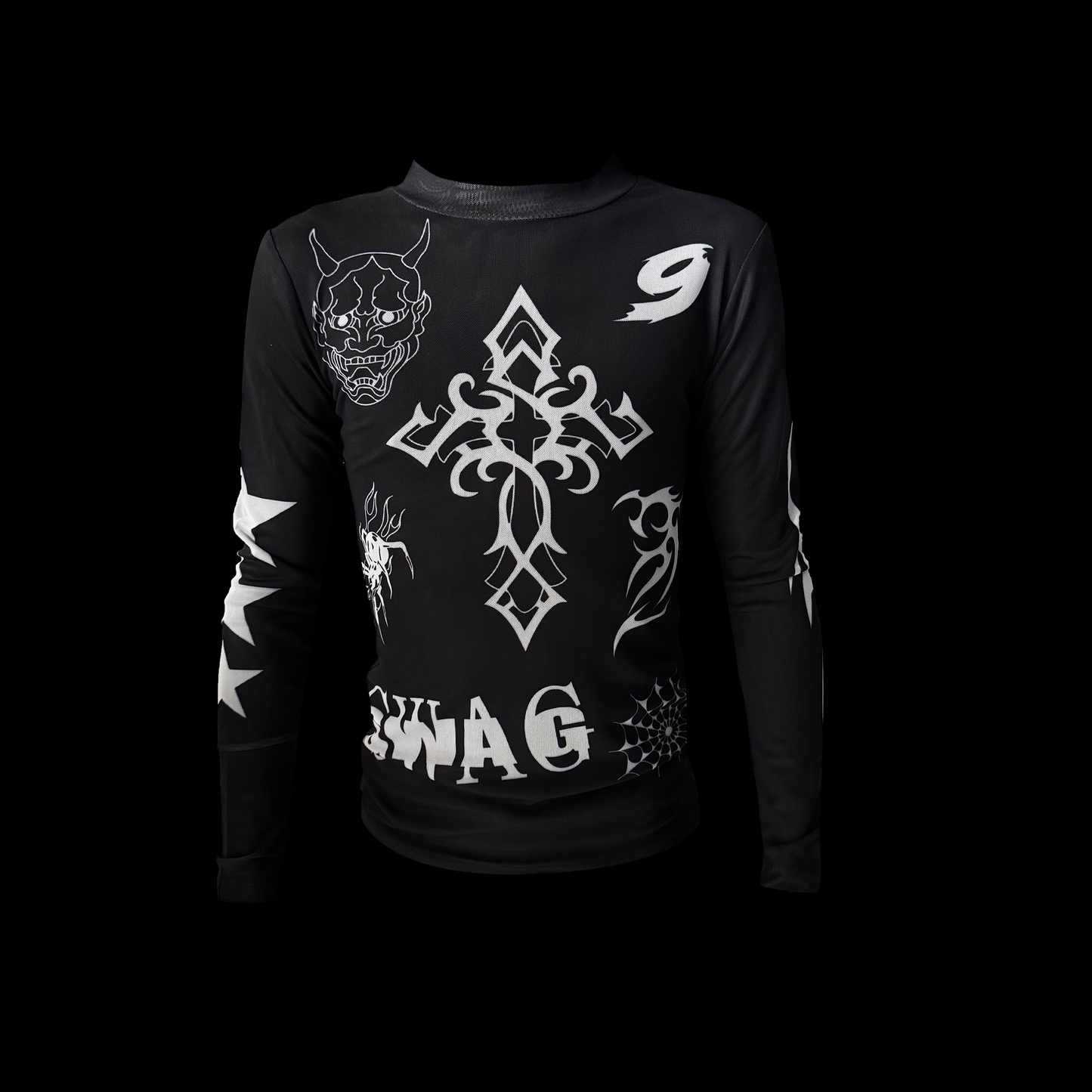 Double Layer Mesh Long Sleeve T-Shirt WN20963