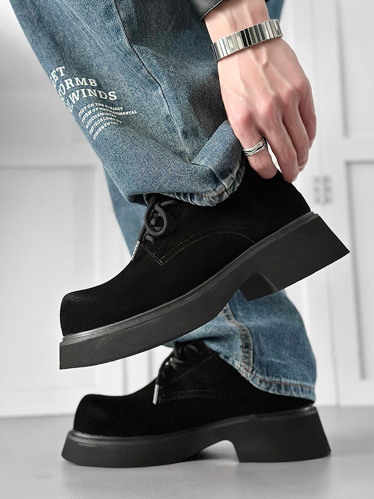 Suede Lace Up Thick Sole Shoes WN24509
