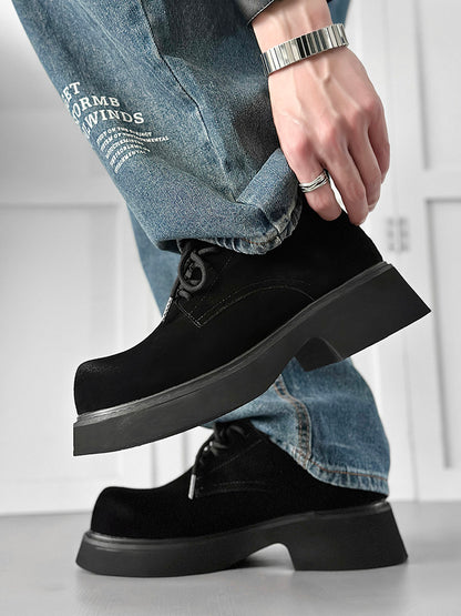 Suede Lace Up Thick Sole Shoes WN24509