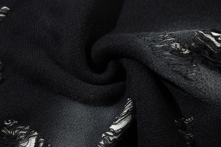 Tie-Dye Graffiti Butterfly Cutout Knit Sweater WN11412