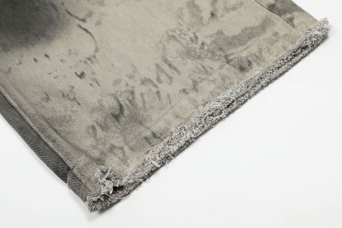 Washed Graphic Design Wide-Leg Straight Denim Jeans WN16807