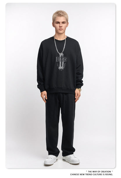 Print Oversize Crewneck Sweatshirt WN9949
