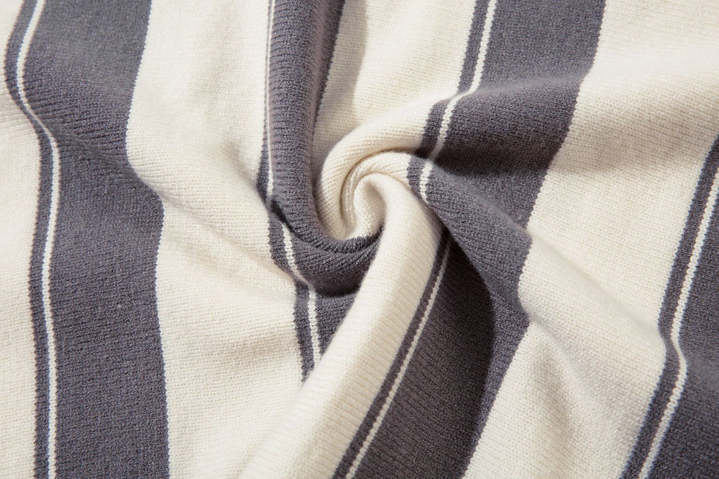 Colorblock Striped Polo Knit Sweater WN11393