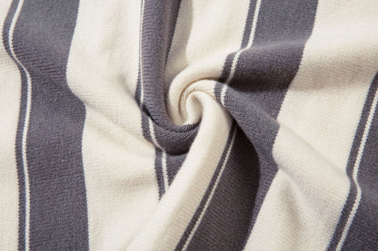 Colorblock Striped Polo Knit Sweater WN11393