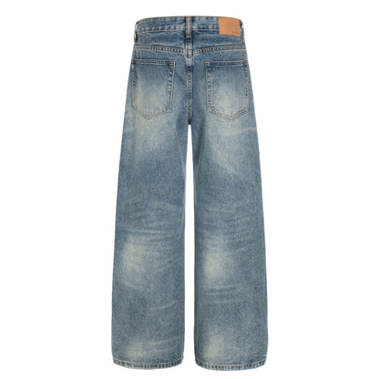 Paint Splatter Curved Denim Jeans WN26128