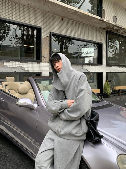 Zipper Hoodie & Wide Leg Sweatpants Setup WN24930