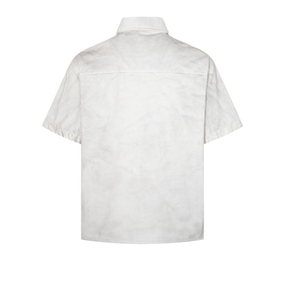 Dirty Dye Washed Graphic Print Short Sleeve Shirt WN25704