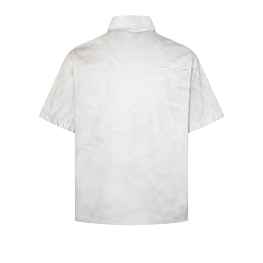 Dirty Dye Washed Graphic Print Short Sleeve Shirt WN25704