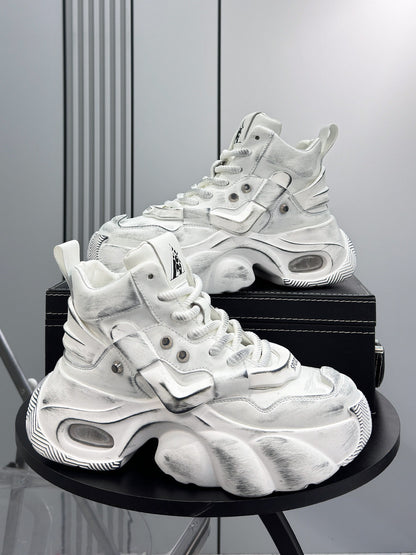 Washed High-Top Chunky Sole Sneakers WN24594