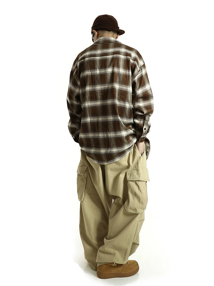 Oversize Plaid Long Sleeve Shirt WN5724