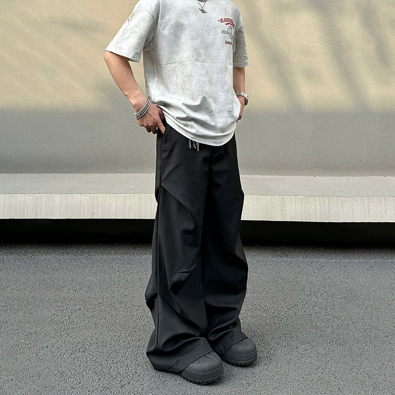 Wrinkle Draping Flare Trousers WN19456