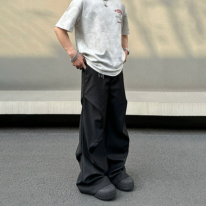 Wrinkle Draping Flare Trousers WN19456