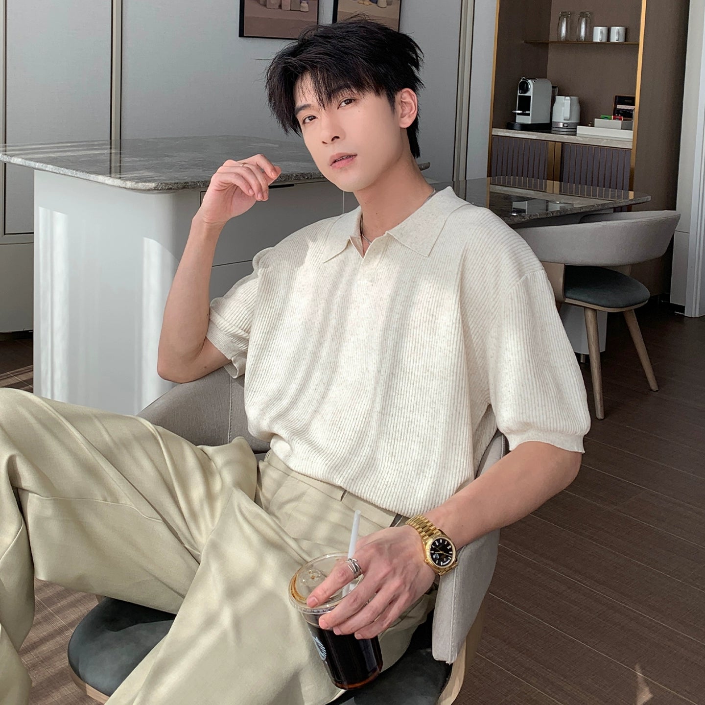 Cooling Tencel Linen Short Sleeve Polo Shirt WN20439