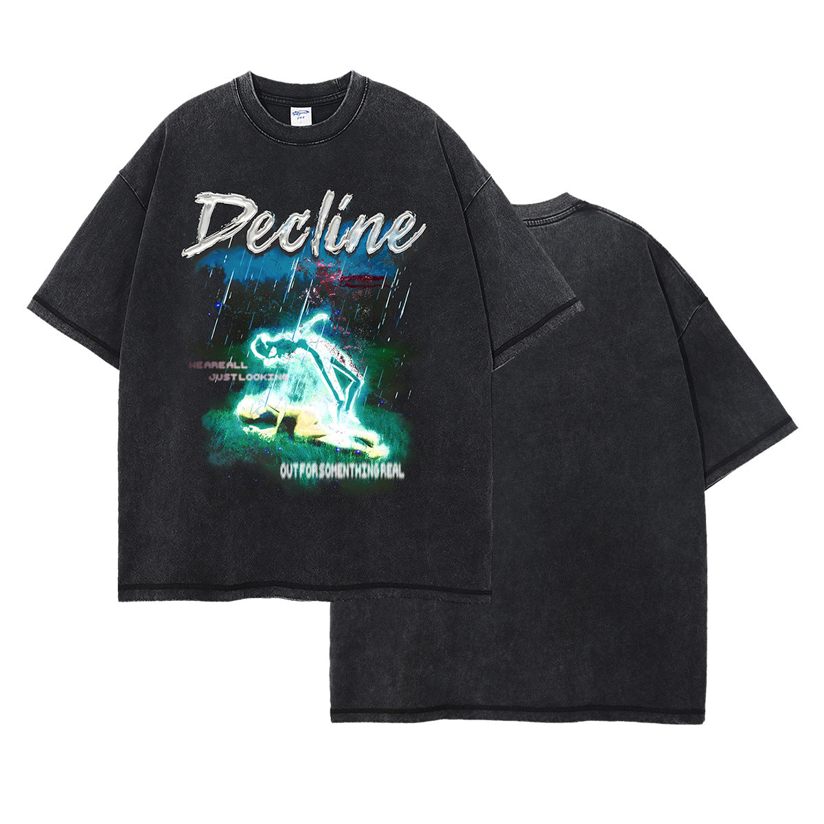 Washed Graphic Print Oversize Short Sleeve T-Shirt WN16247