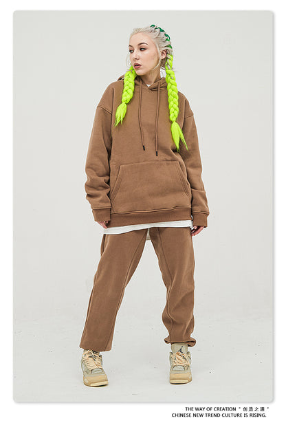 Fleece Lining Oversize Hoodie & Fleece Lining Sweatpants Setup WN9931-K2