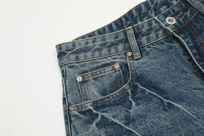 Washed Wide Leg Denim Half Pants WN25692