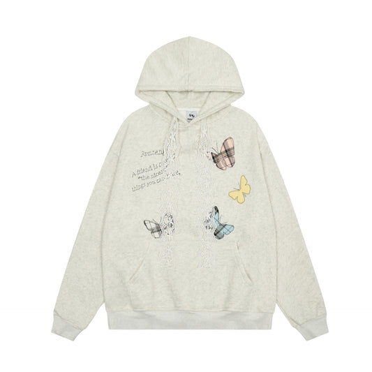 Butterfly Design Oversize Pullover Hoodie WN11056