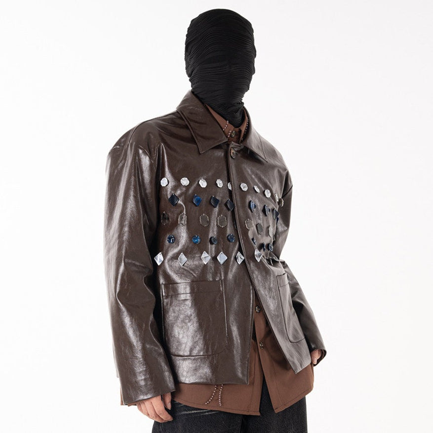 Gem Studs Design Pocket Tailored Jacket WN23627