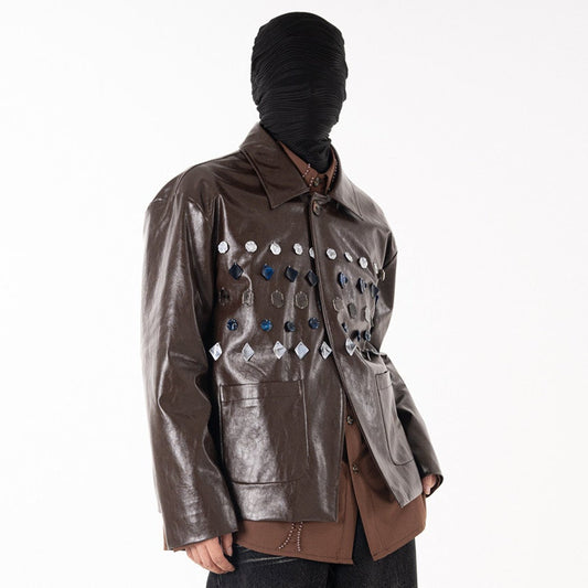 Gem Studs Design Pocket Tailored Jacket WN23627