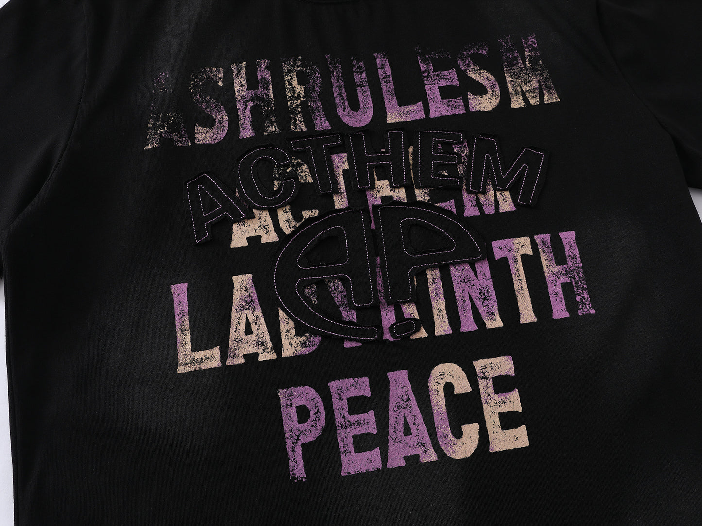 Dirty Dye Letter Print Short Sleeve T-Shirt WN25463